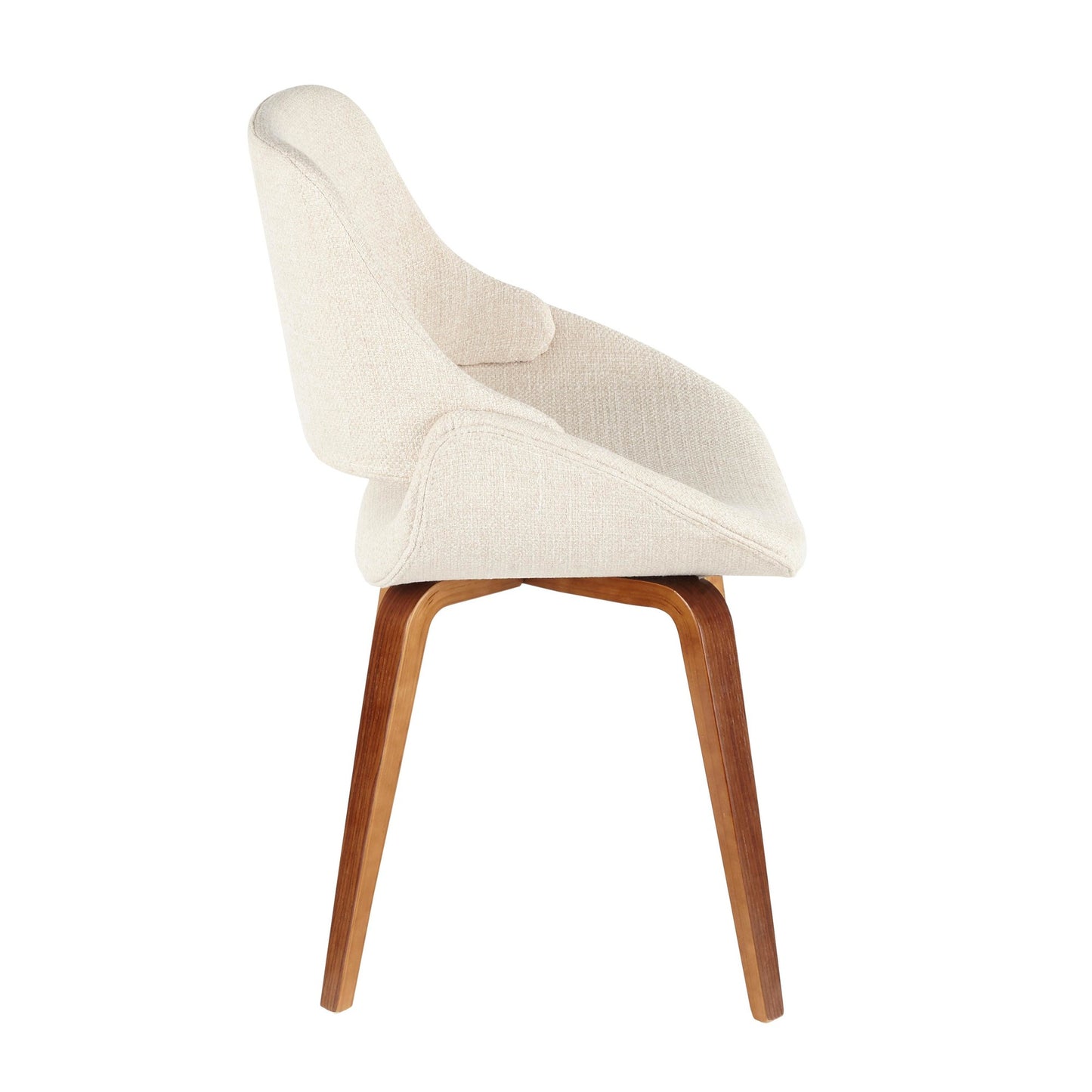 Fabrico Mid-Century Modern Dining/Accent Chair in Walnut and Charcoal Fabric by LumiSource - Set of 2