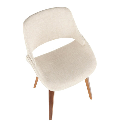 Fabrico Mid-Century Modern Dining/Accent Chair in Walnut and Charcoal Fabric by LumiSource - Set of 2