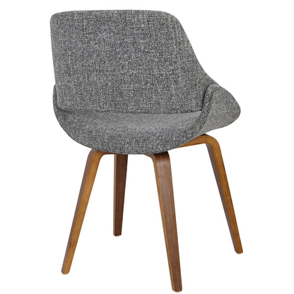 Finch Contemporary Swivel Chair in Black Metal and Charcoal Fabric
