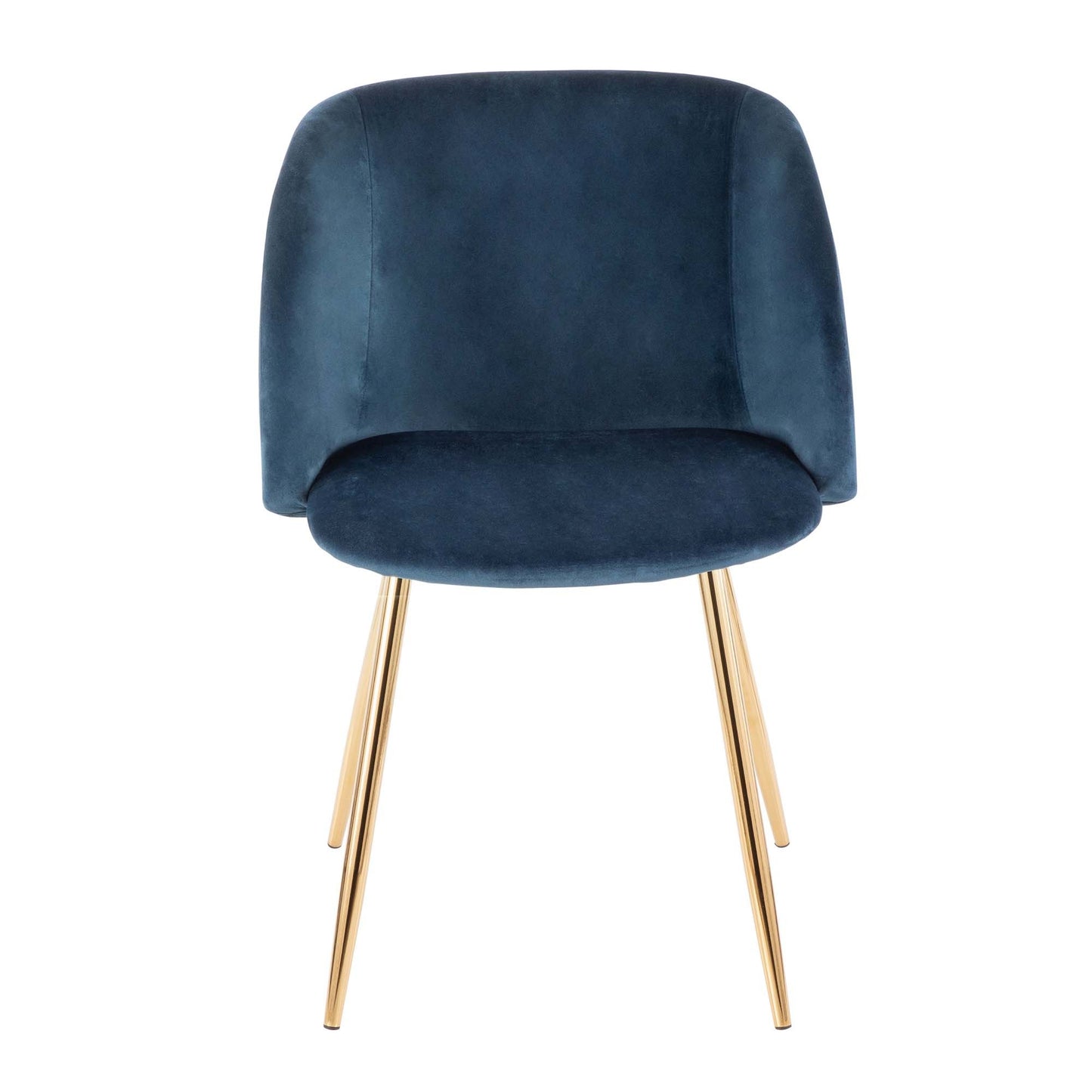 Fran Contemporary Chair in Gold Metal and Black Velvet   - Set of 2