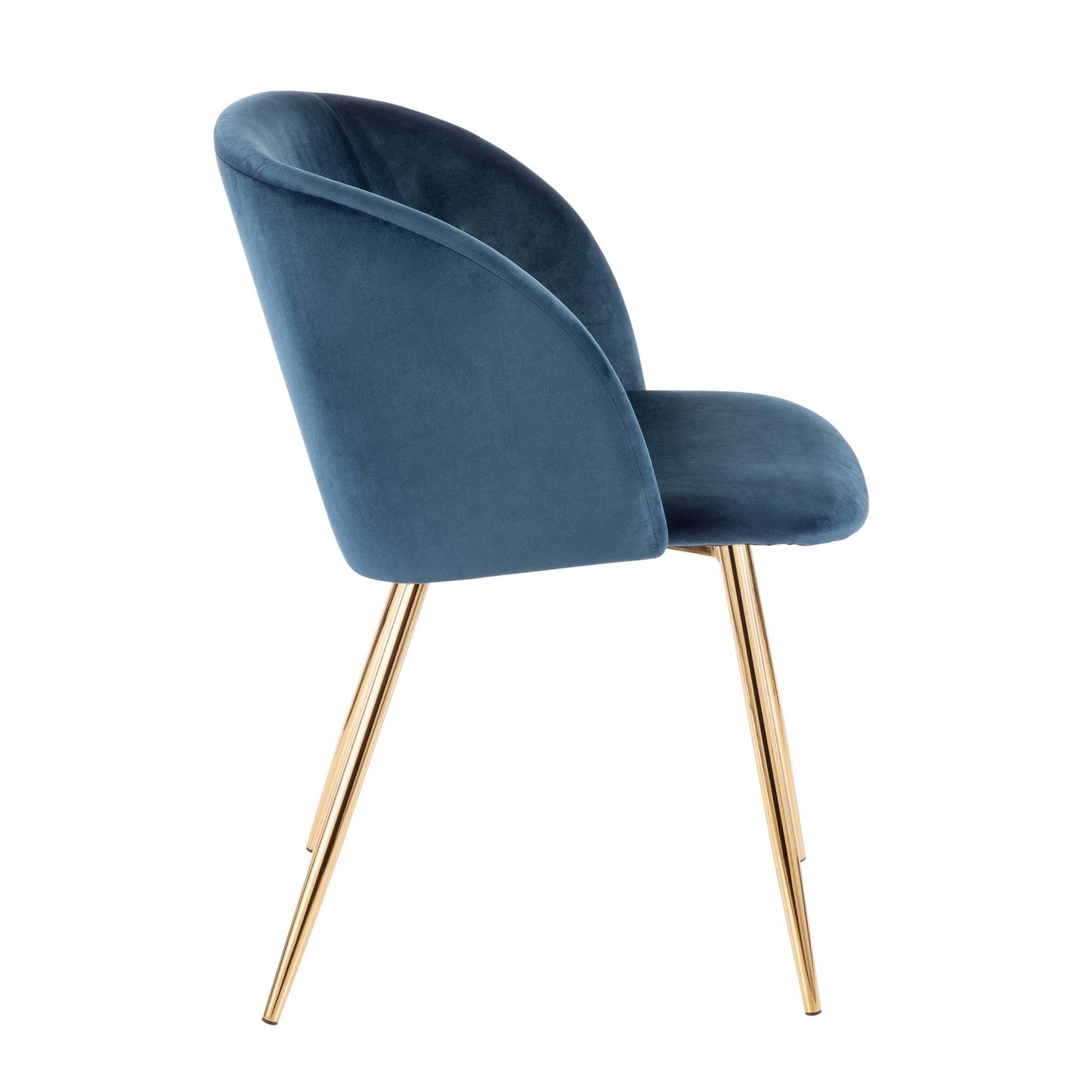 Fran Contemporary Chair in Gold Metal and Black Velvet   - Set of 2