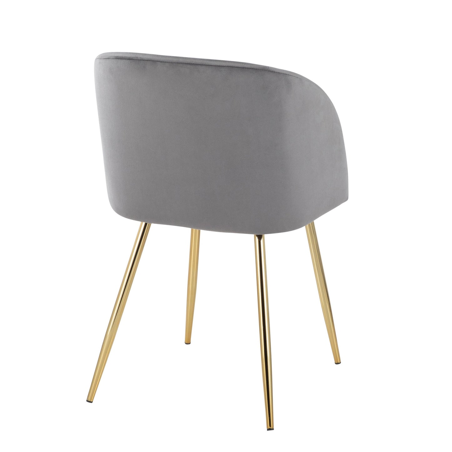 Fran Contemporary Chair in Gold Metal and Black Velvet   - Set of 2