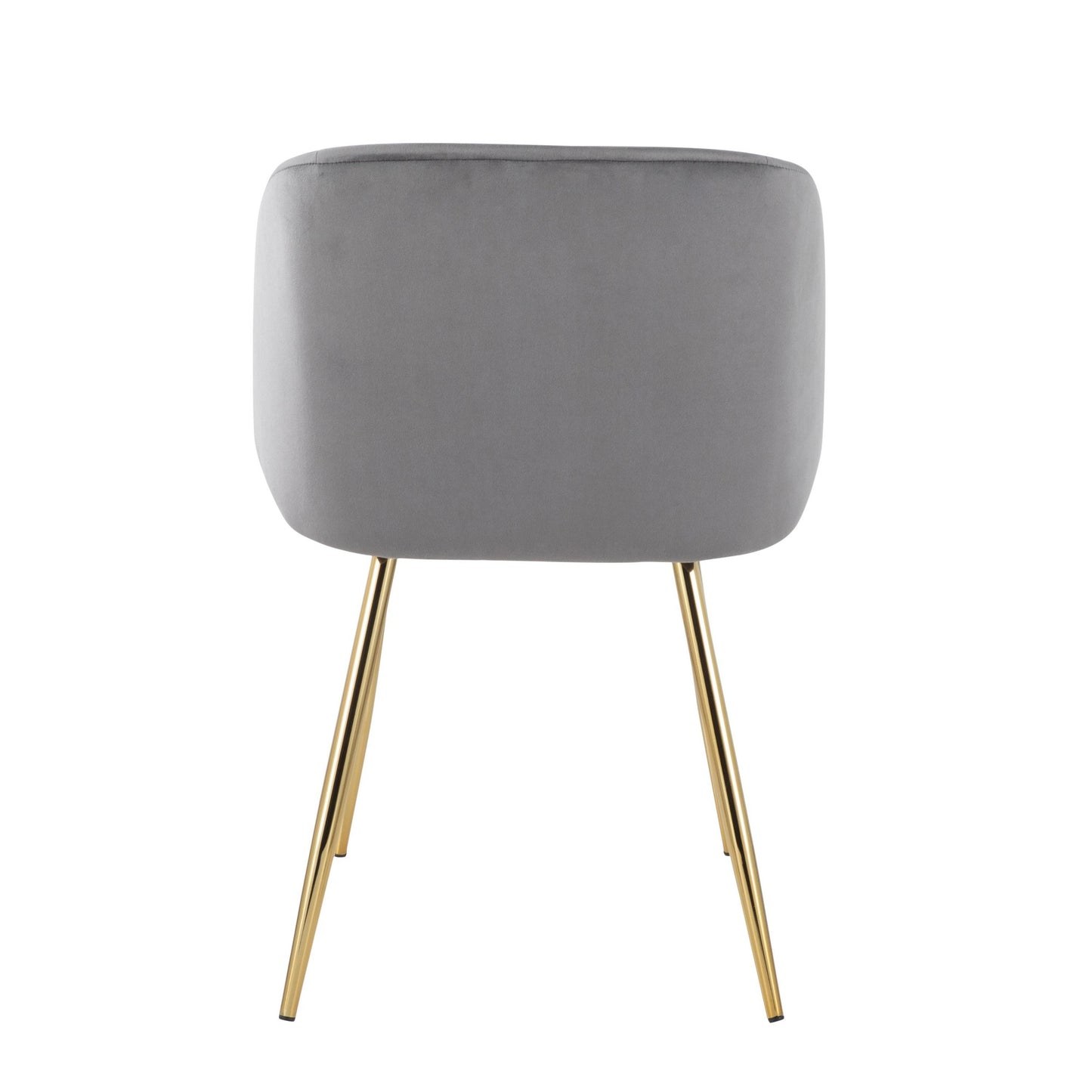 Fran Contemporary Chair in Gold Metal and Black Velvet   - Set of 2