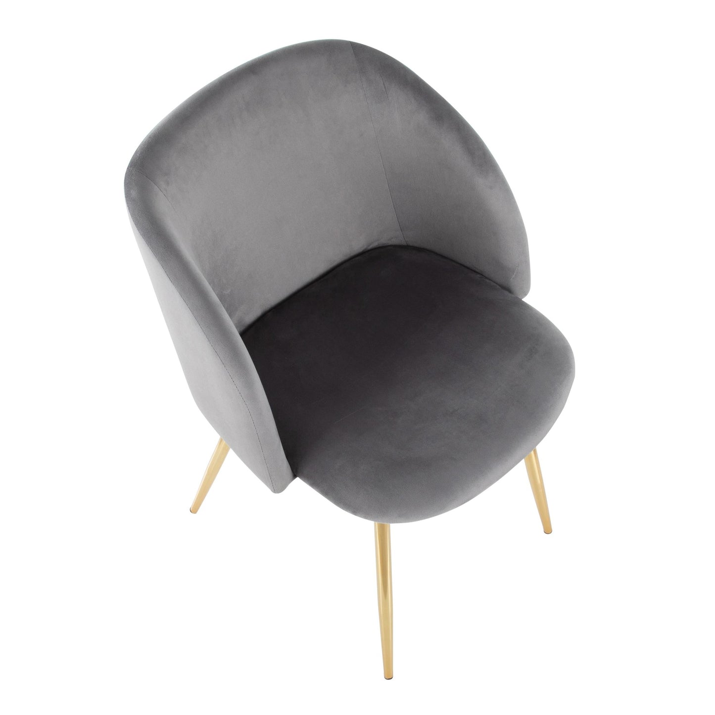 Fran Contemporary Chair in Gold Metal and Black Velvet   - Set of 2