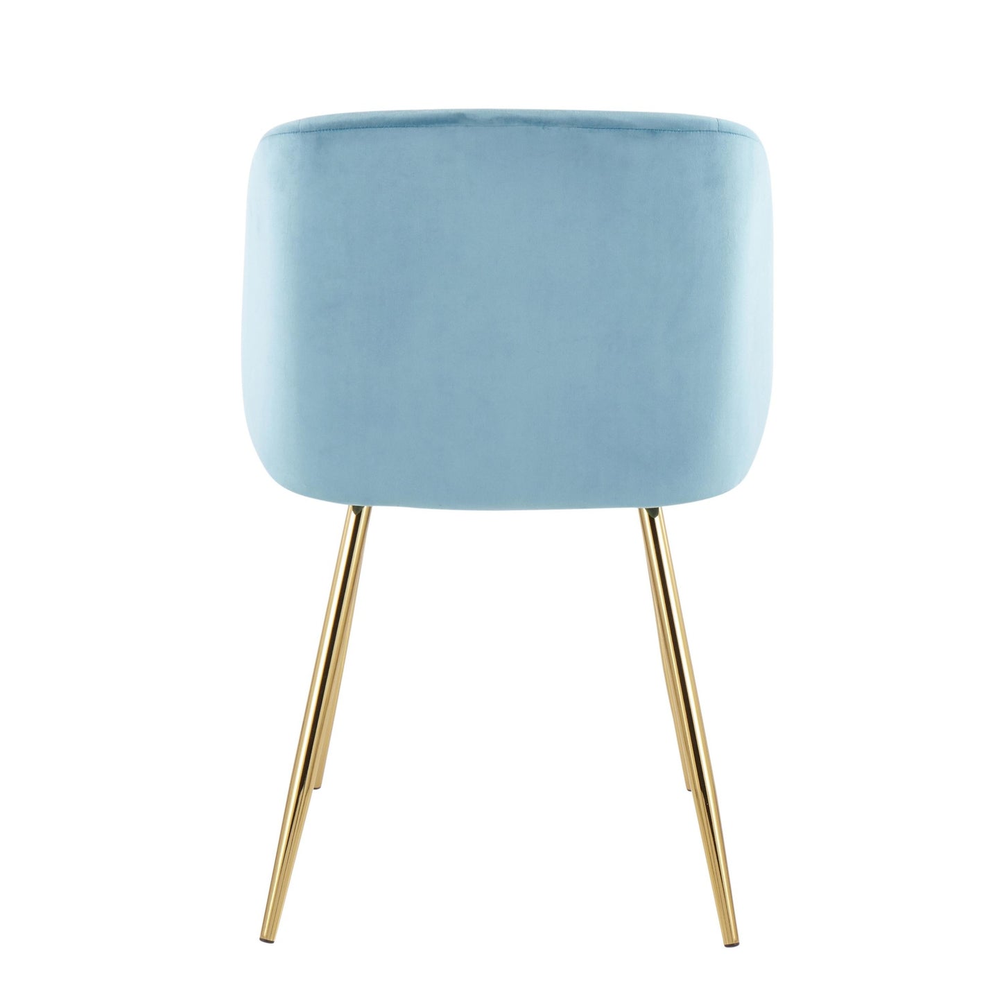 Fran Contemporary Chair in Gold Metal and Black Velvet   - Set of 2