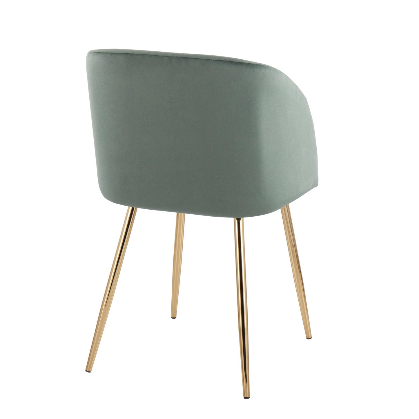 Fran Contemporary Chair in Gold Metal and Black Velvet   - Set of 2
