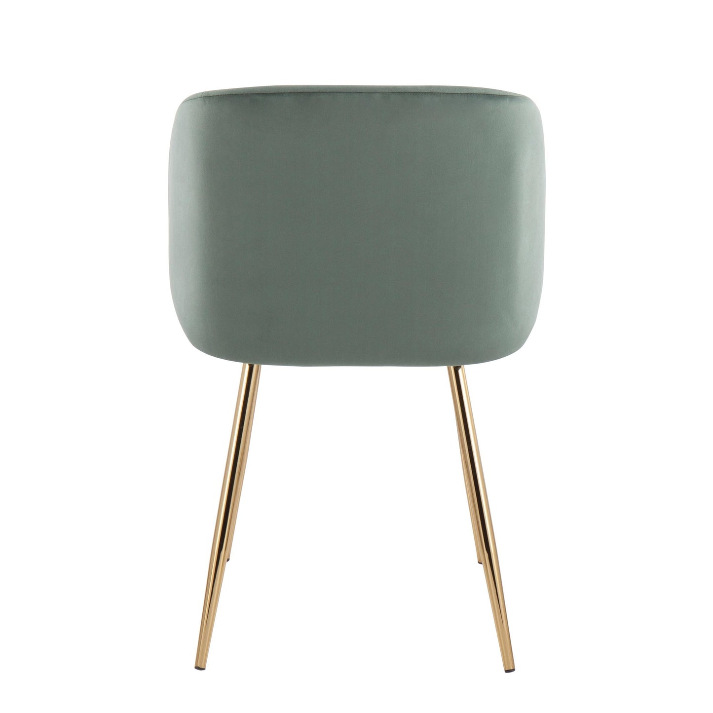 Fran Contemporary Chair in Gold Metal and Black Velvet   - Set of 2
