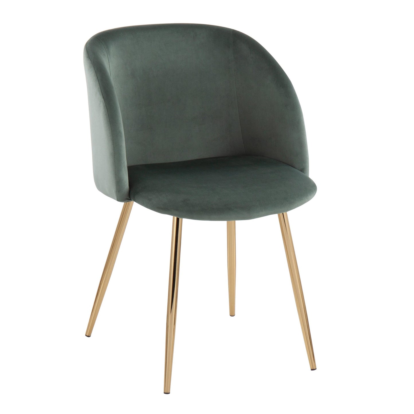Fran Contemporary Chair in Gold Metal and Black Velvet   - Set of 2