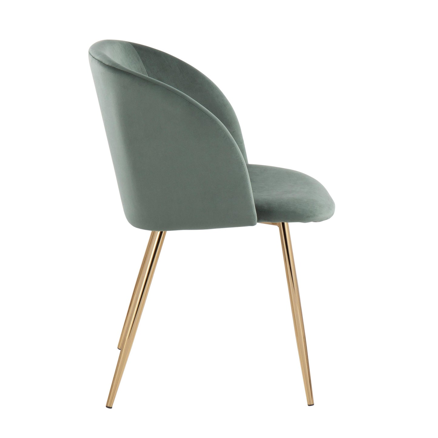 Fran Contemporary Chair in Gold Metal and Black Velvet   - Set of 2