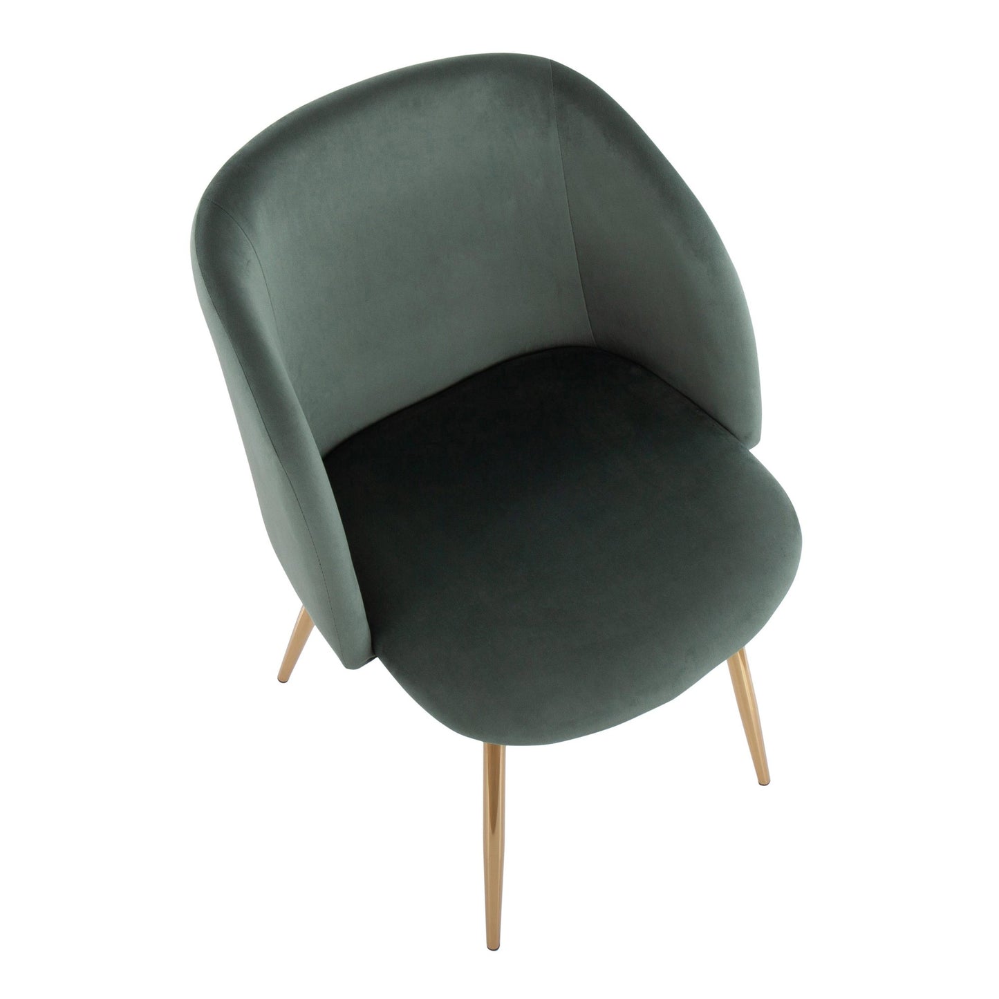 Fran Contemporary Chair in Gold Metal and Black Velvet   - Set of 2