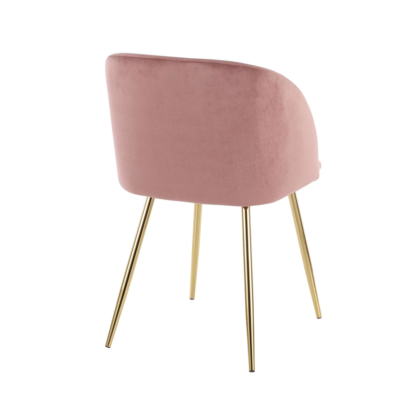 Fran Contemporary Chair in Gold Metal and Black Velvet   - Set of 2