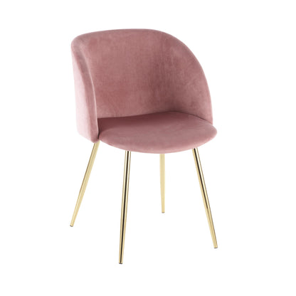 Fran Contemporary Chair in Gold Metal and Black Velvet   - Set of 2
