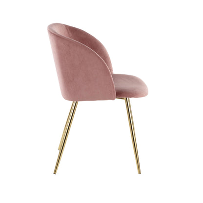 Fran Contemporary Chair in Gold Metal and Black Velvet   - Set of 2