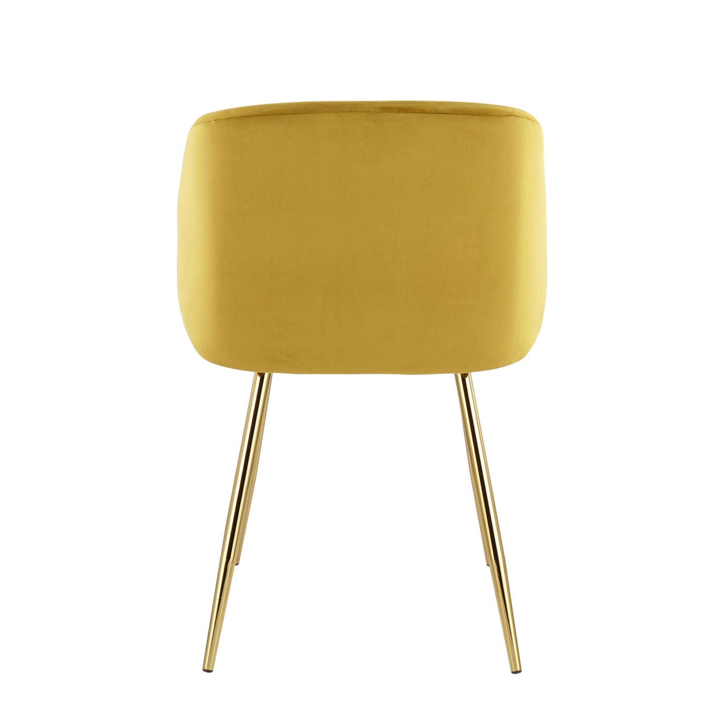 Fran Contemporary Chair in Gold Metal and Black Velvet   - Set of 2