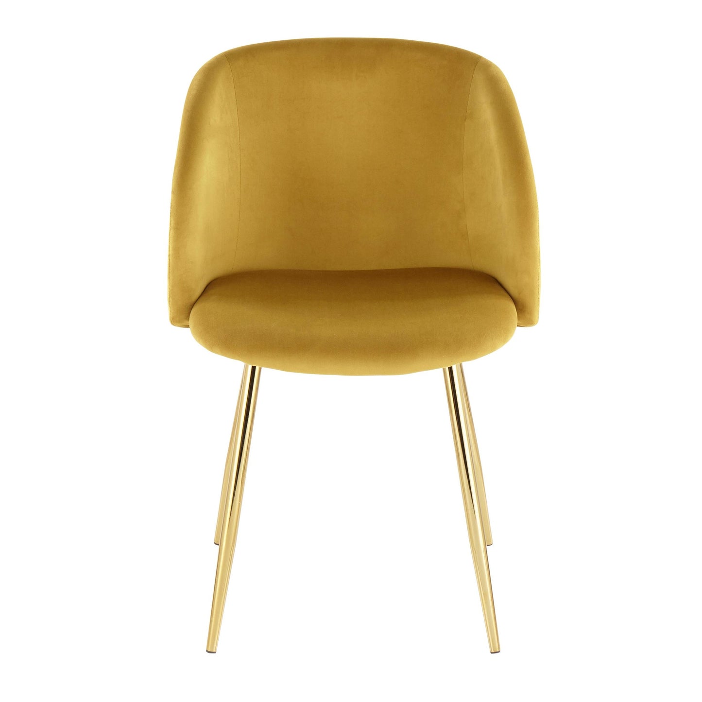 Fran Contemporary Chair in Gold Metal and Black Velvet   - Set of 2