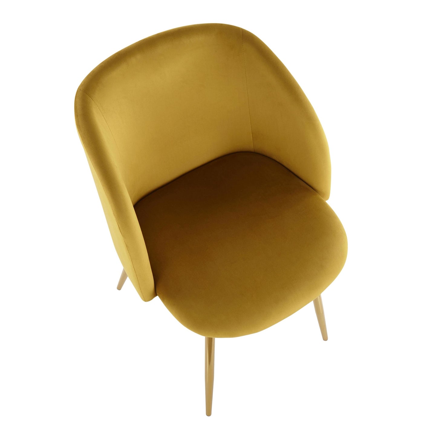 Fran Contemporary Chair in Gold Metal and Black Velvet   - Set of 2