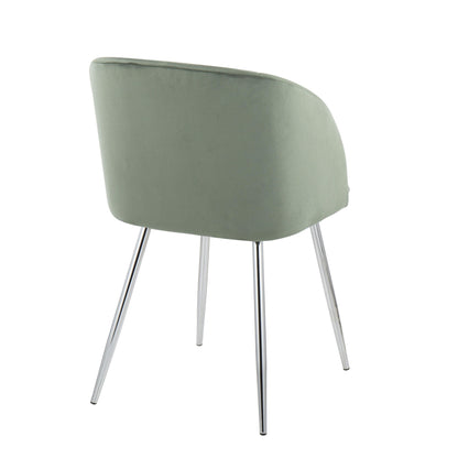 Fran Contemporary Chair in Gold Metal and Black Velvet   - Set of 2