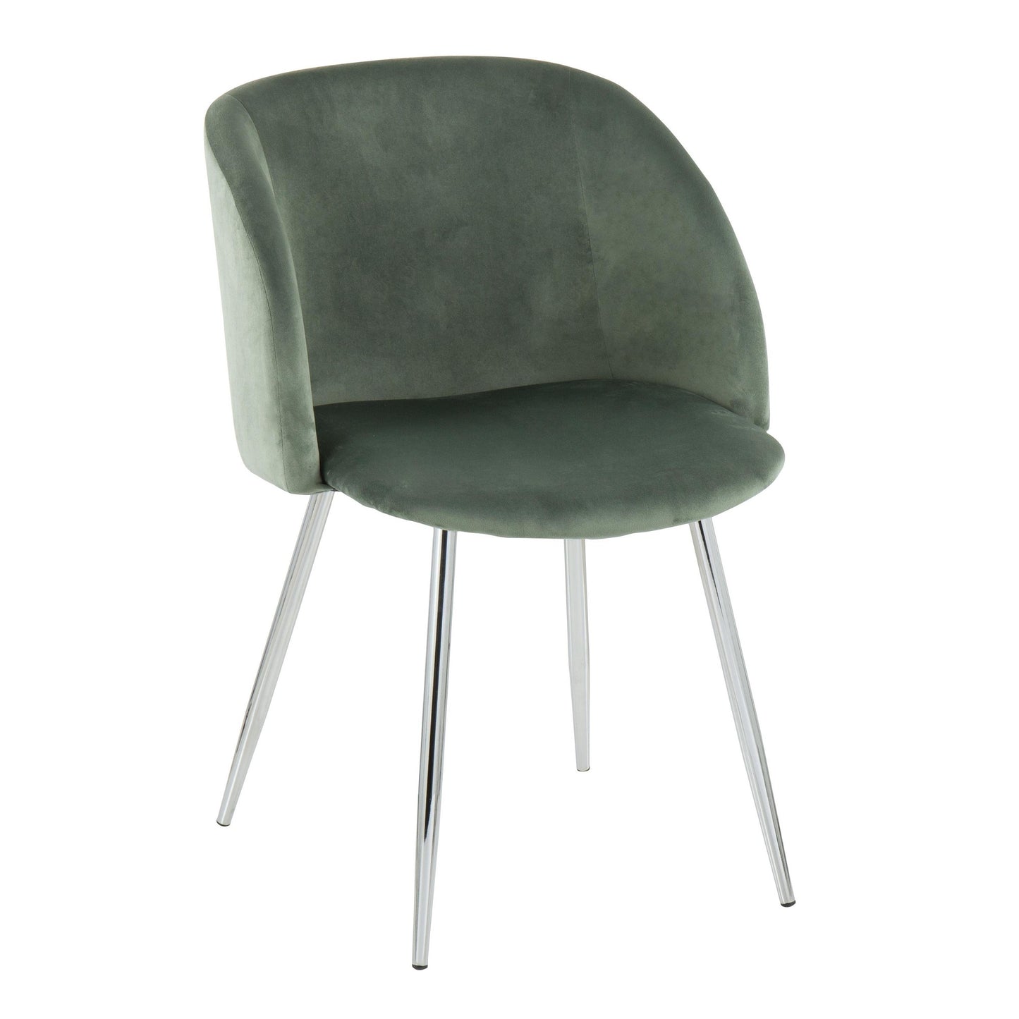 Fran Contemporary Chair in Gold Metal and Black Velvet   - Set of 2