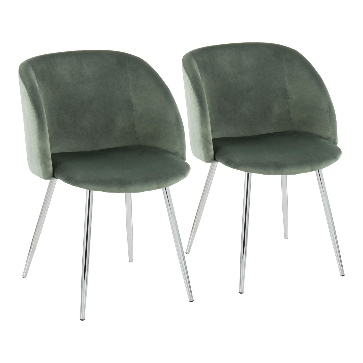 Fran Contemporary Chair in Gold Metal and Black Velvet   - Set of 2