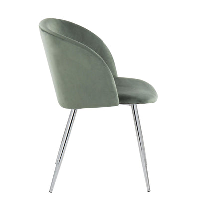 Fran Contemporary Chair in Gold Metal and Black Velvet   - Set of 2