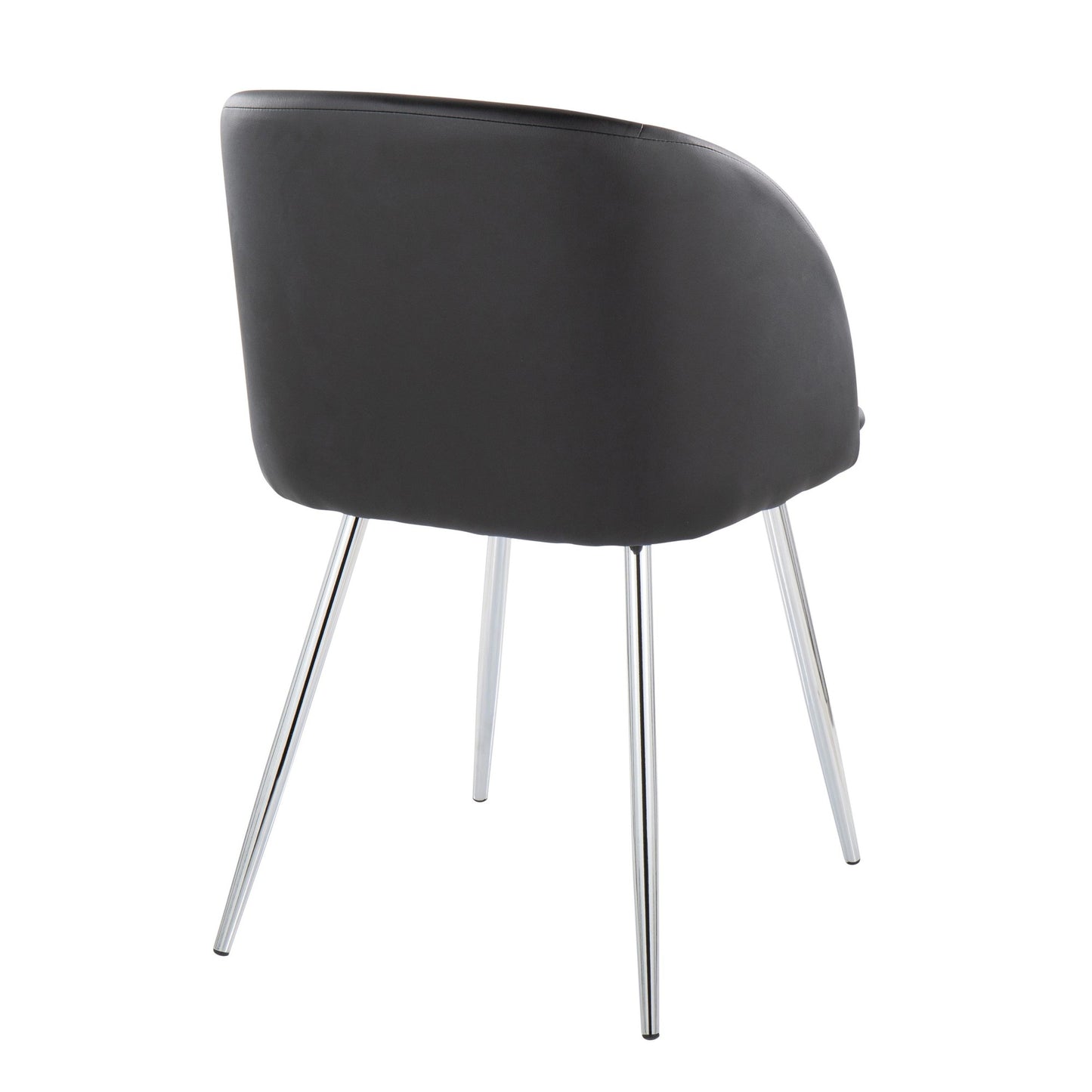 Fran Contemporary Chair in Gold Metal and Black Velvet   - Set of 2