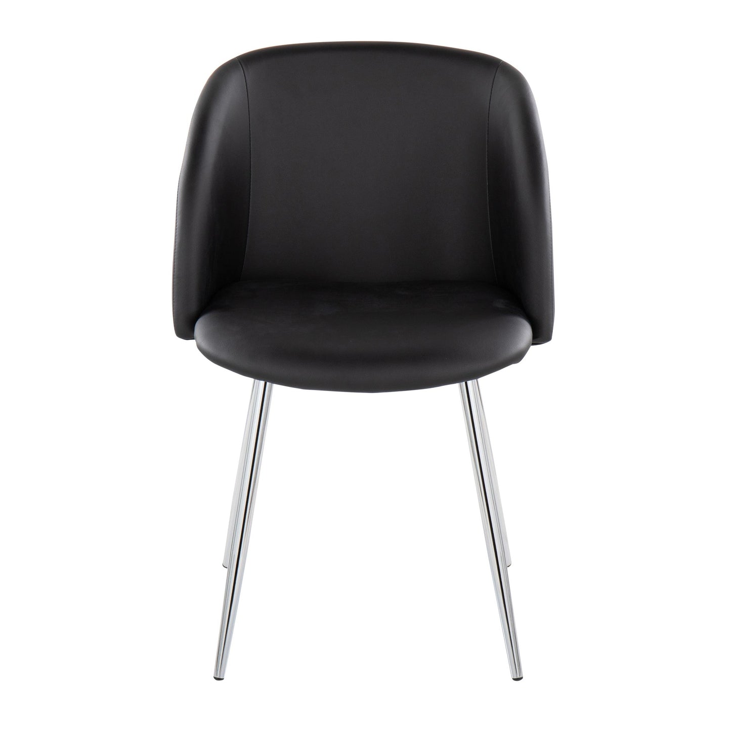 Fran Contemporary Chair in Gold Metal and Black Velvet   - Set of 2