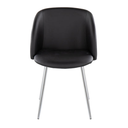 Fran Contemporary Chair in Gold Metal and Black Velvet   - Set of 2