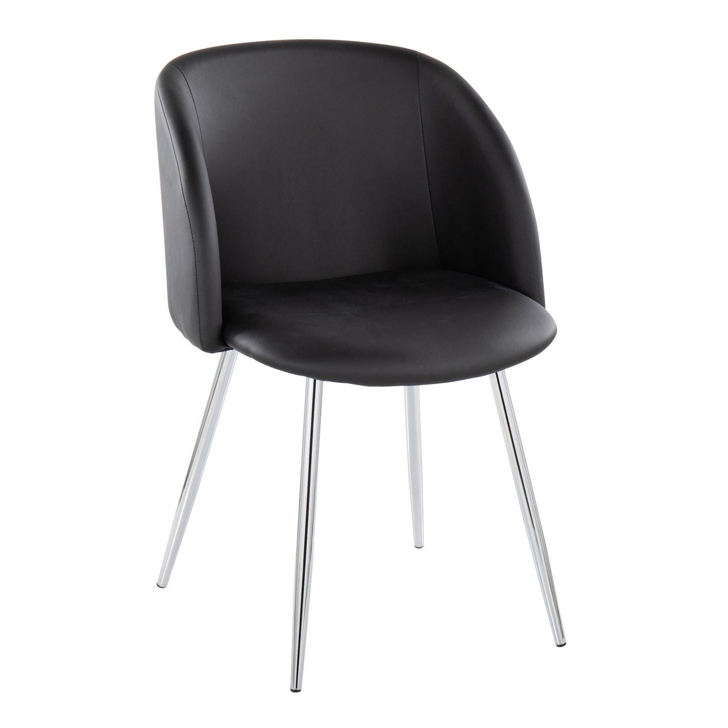 Fran Contemporary Chair in Gold Metal and Black Velvet   - Set of 2