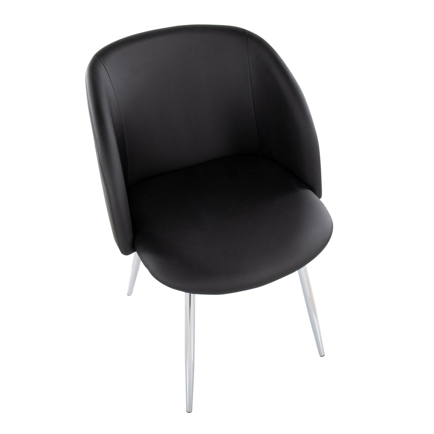 Fran Contemporary Chair in Gold Metal and Black Velvet   - Set of 2