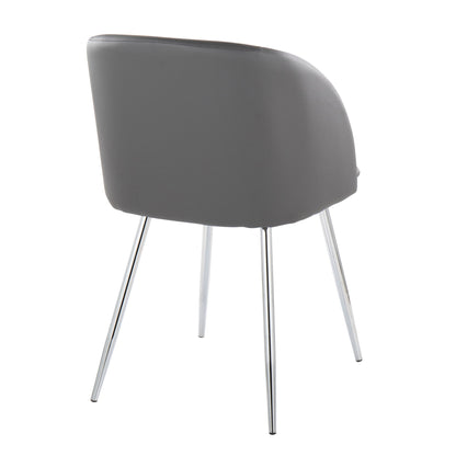 Fran Contemporary Chair in Gold Metal and Black Velvet   - Set of 2