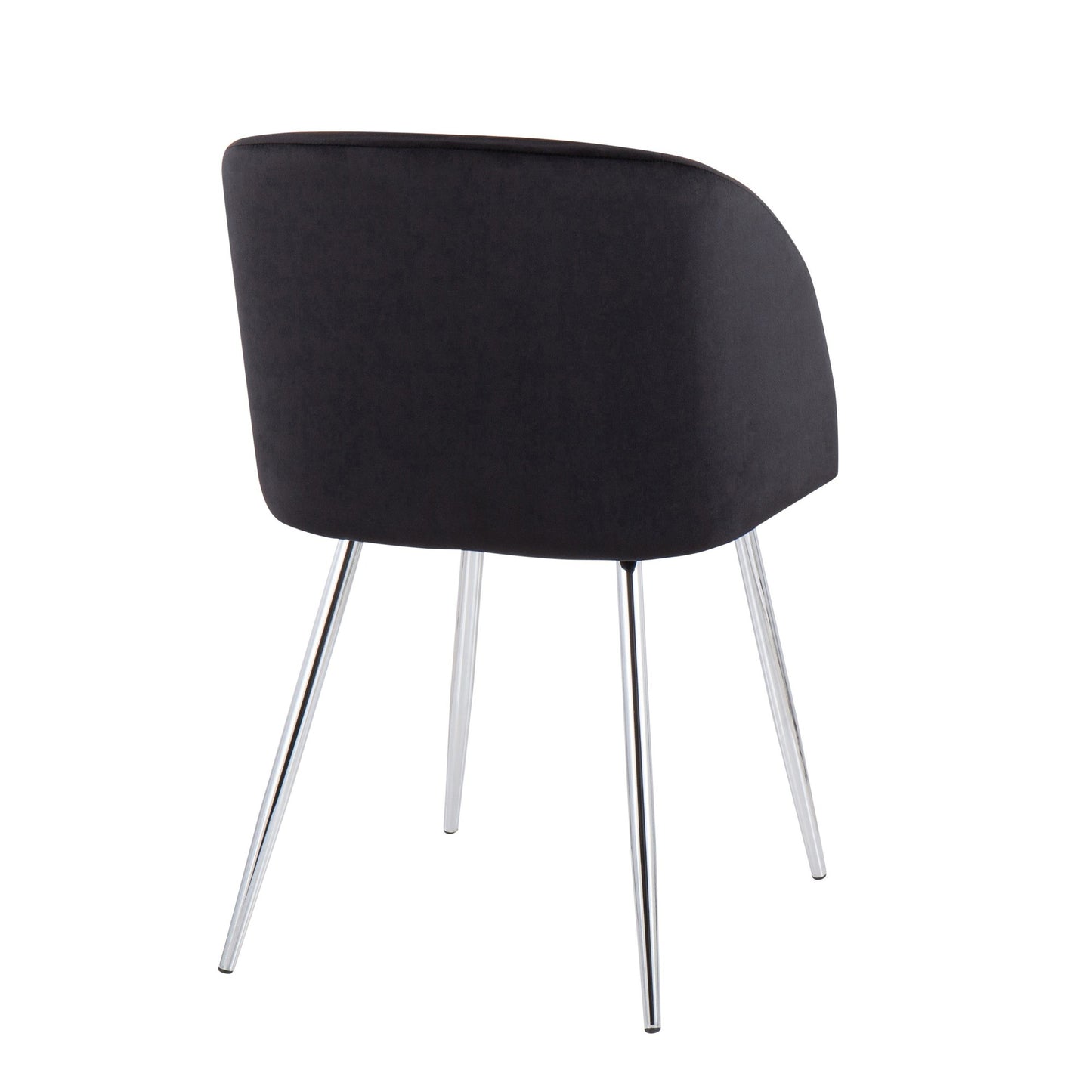 Fran Contemporary Chair in Gold Metal and Black Velvet   - Set of 2