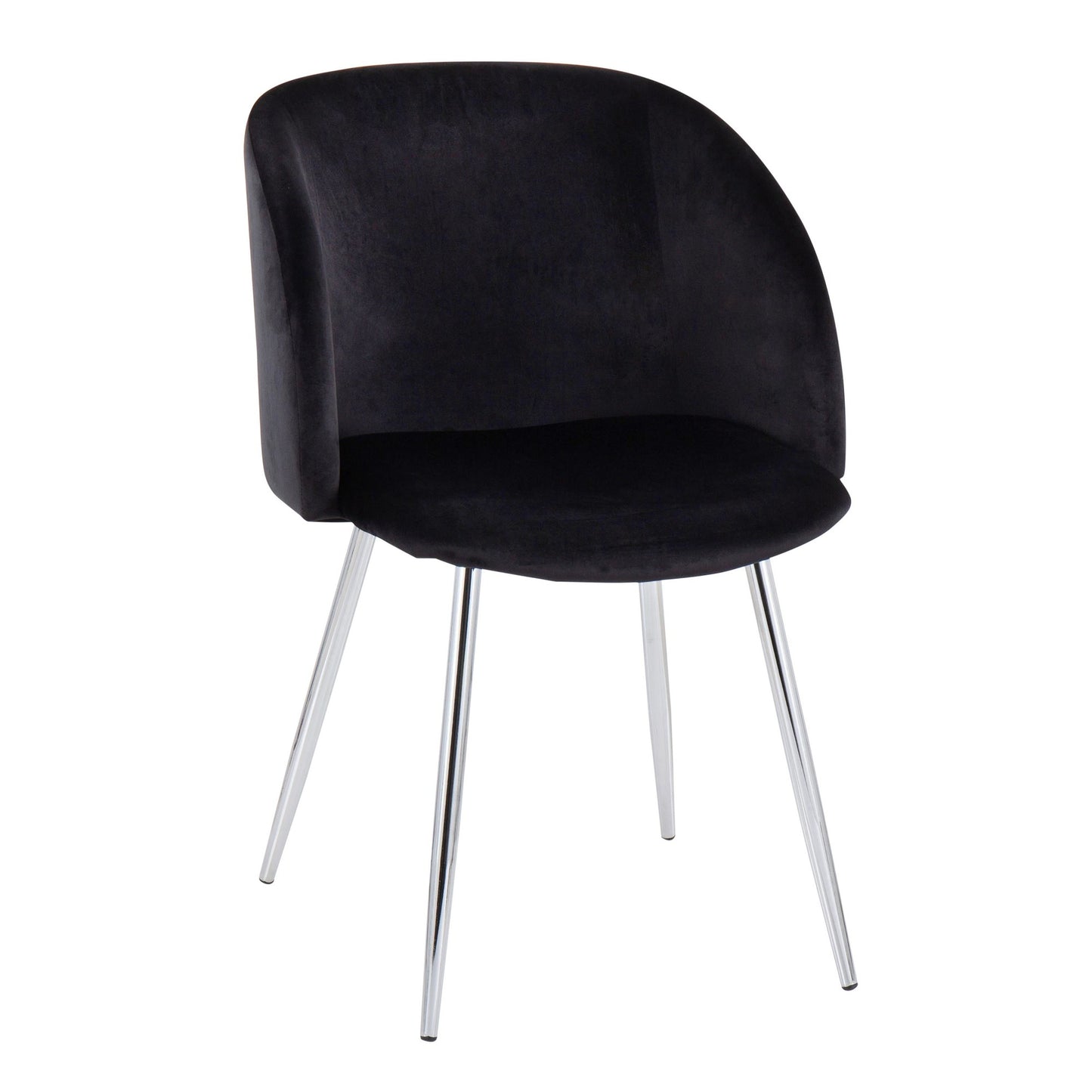 Fran Contemporary Chair in Gold Metal and Black Velvet   - Set of 2
