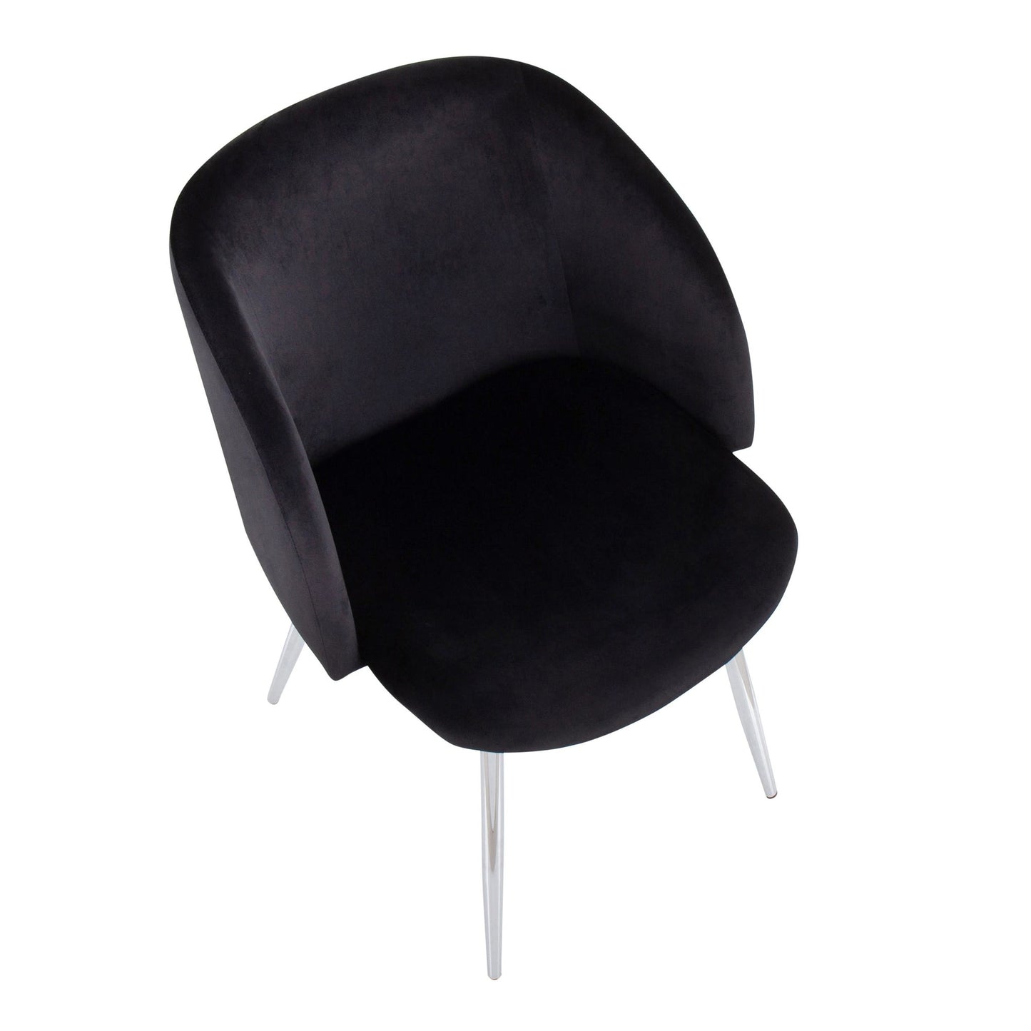Fran Contemporary Chair in Gold Metal and Black Velvet   - Set of 2