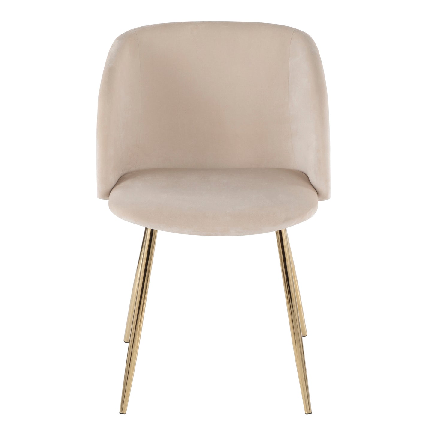Fran Contemporary Chair in Gold Metal and Black Velvet   - Set of 2