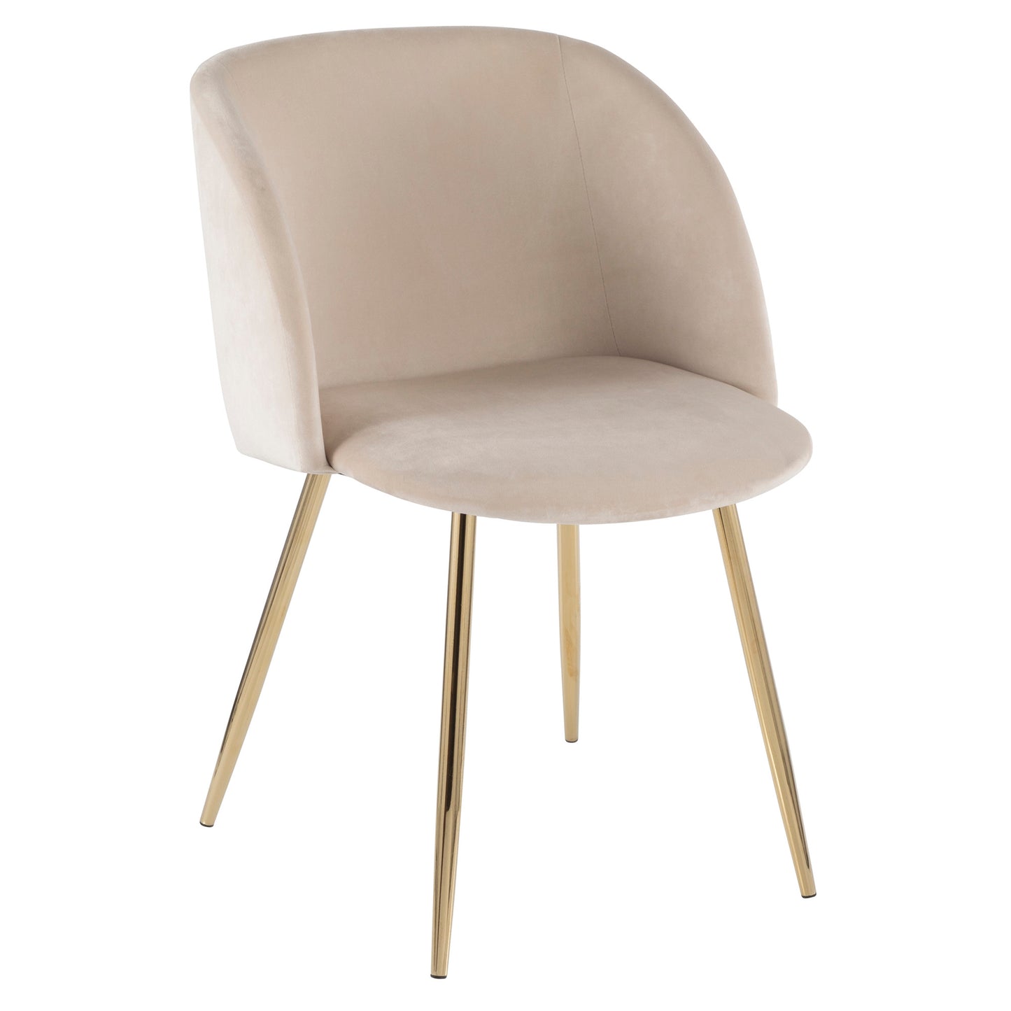 Fran Contemporary Chair in Gold Metal and Black Velvet   - Set of 2