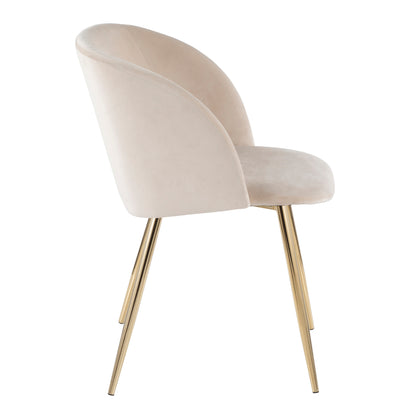 Fran Contemporary Chair in Gold Metal and Black Velvet   - Set of 2