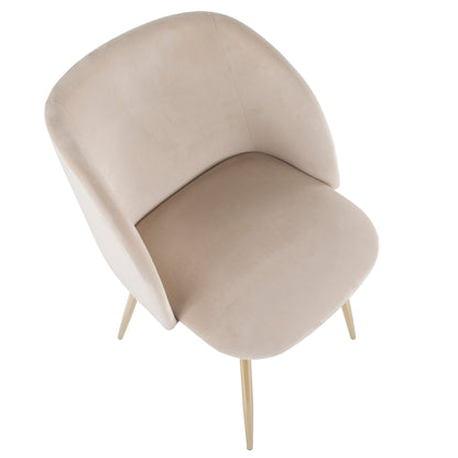 Fran Contemporary Chair in Gold Metal and Black Velvet   - Set of 2