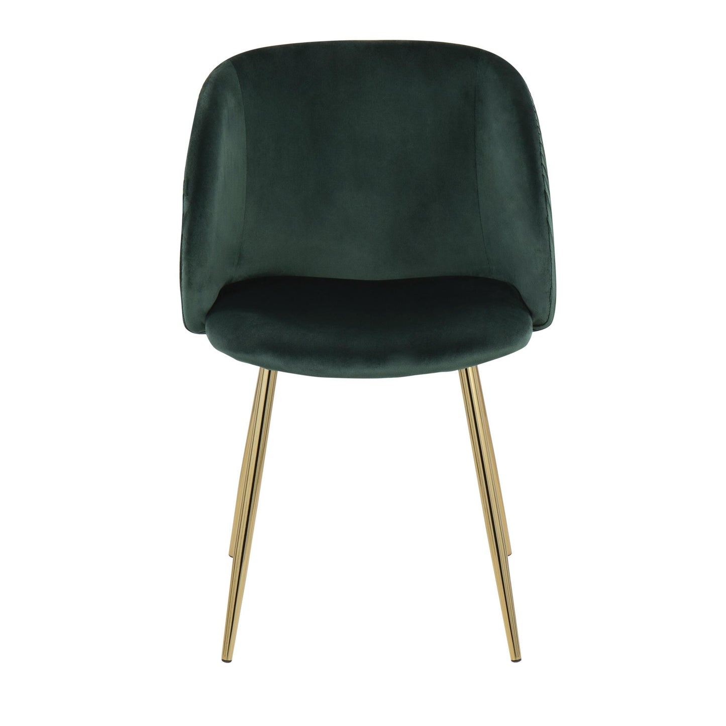 Fran Pleated Contemporary Chair in Gold Metal and Pleated Black Velvet   - Set of 2