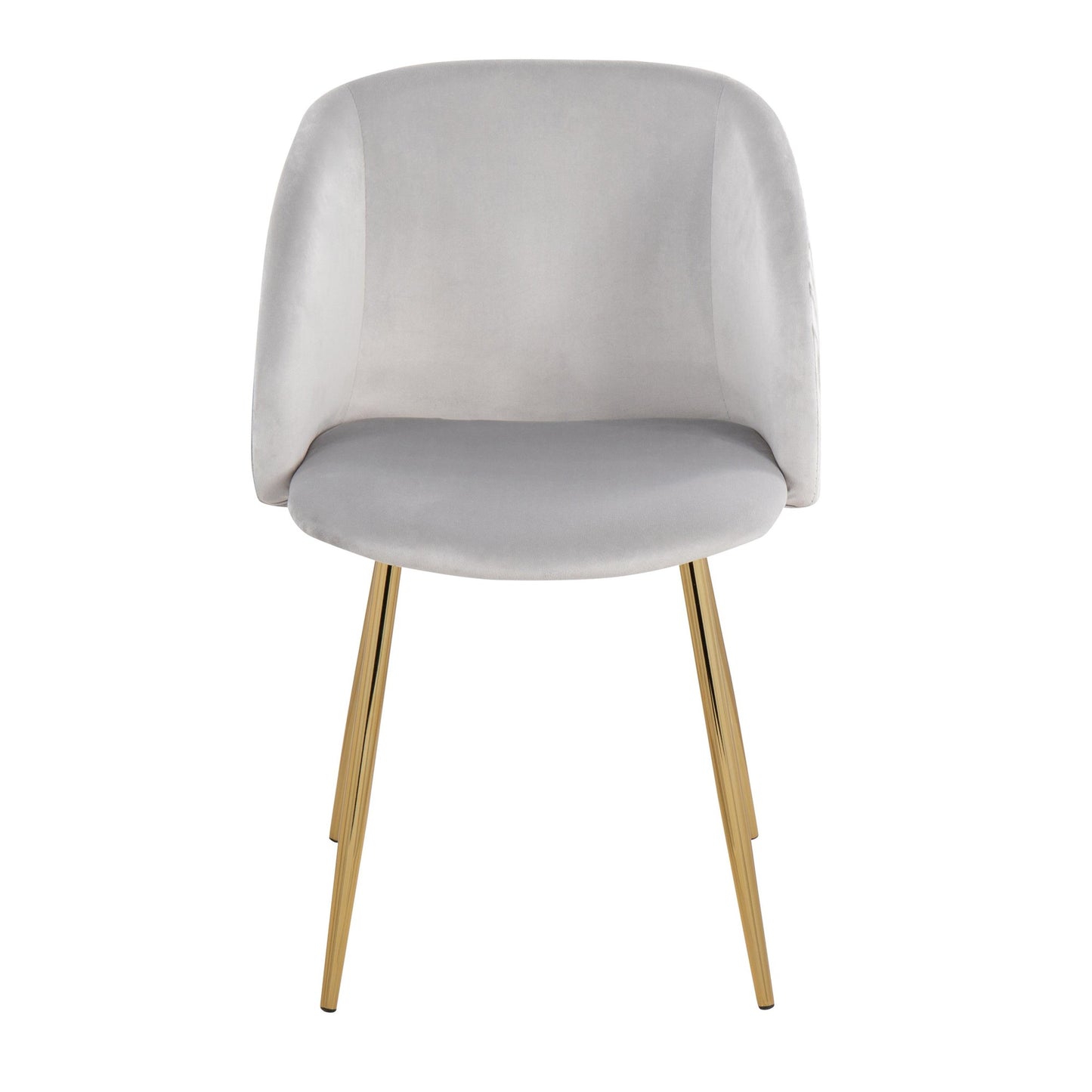 Fran Pleated Contemporary Chair in Gold Metal and Pleated Black Velvet   - Set of 2