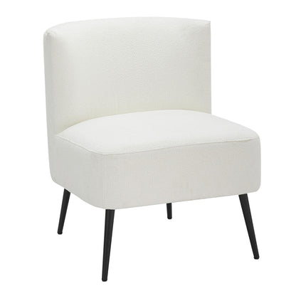 Fran Contemporary Slipper Chair in Gold Steel and Tan Leopard Fabric