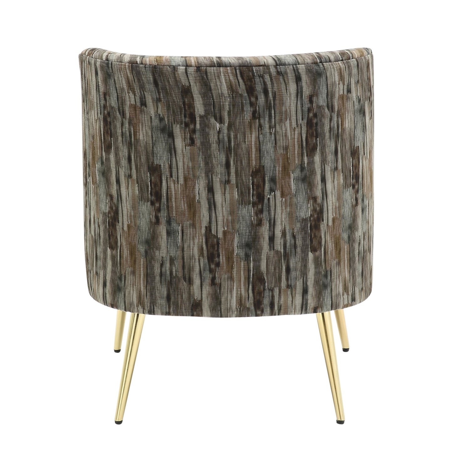 Fran Contemporary Slipper Chair in Gold Steel and Tan Leopard Fabric
