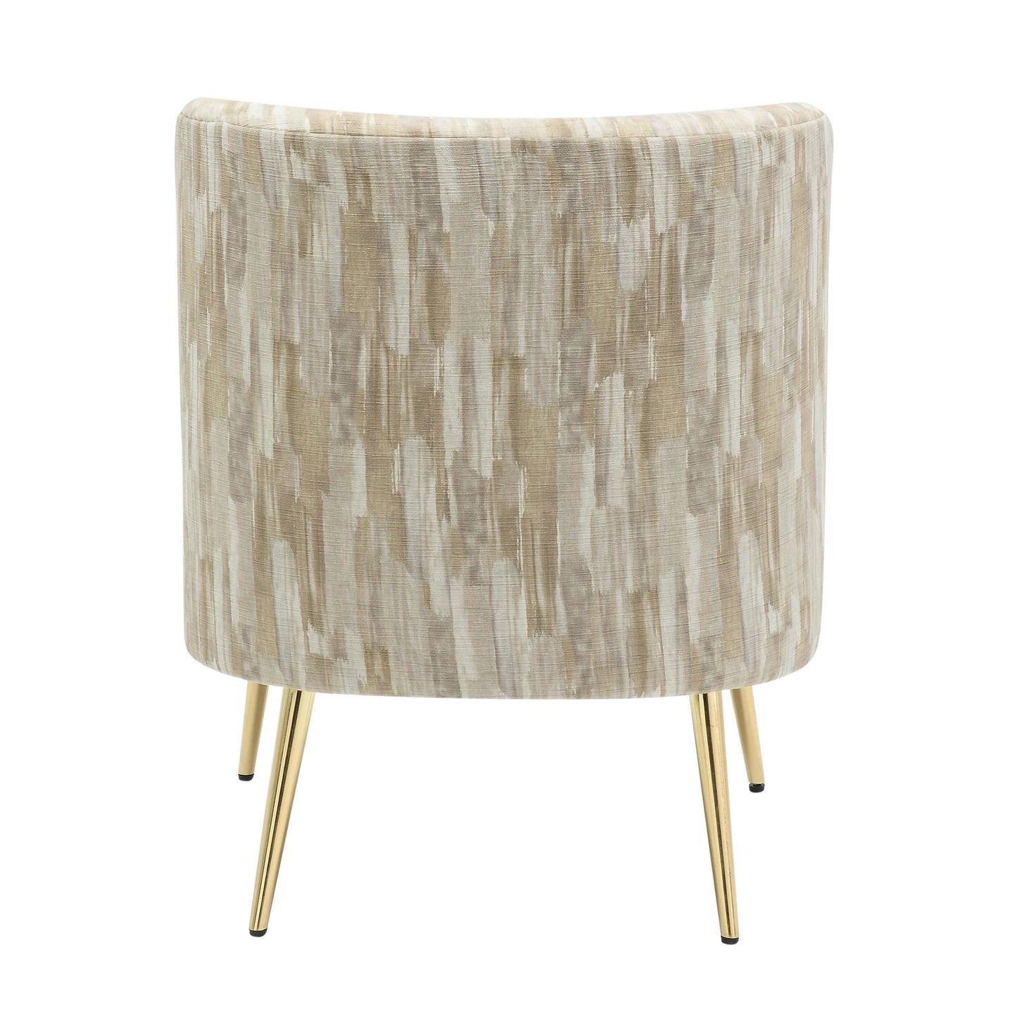 Fran Contemporary Slipper Chair in Gold Steel and Tan Leopard Fabric