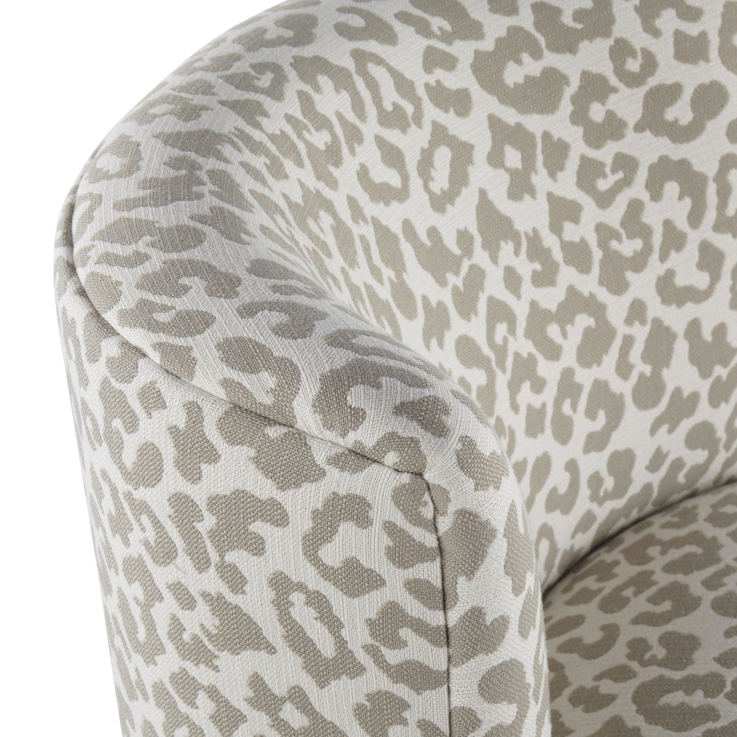 Fran Contemporary Slipper Chair in Gold Steel and Tan Leopard Fabric