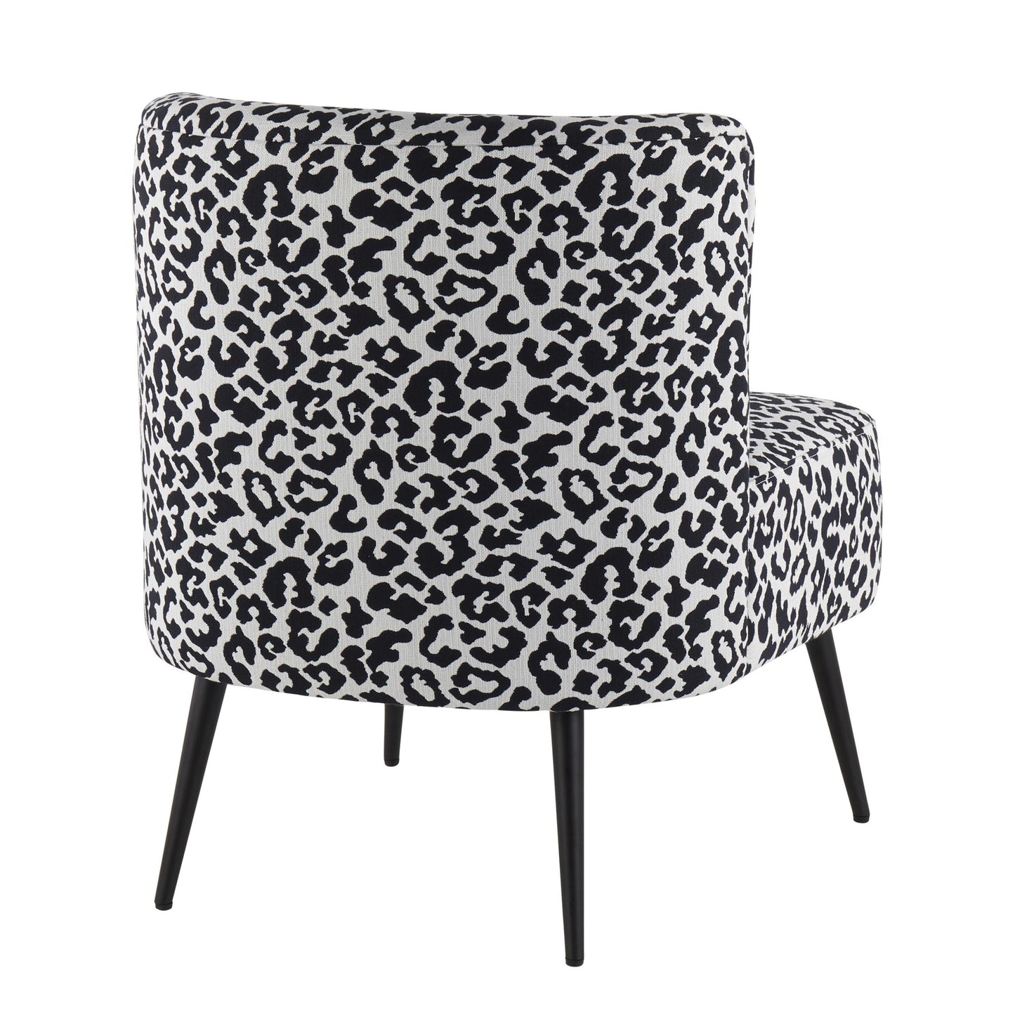 Fran Contemporary Slipper Chair in Gold Steel and Tan Leopard Fabric