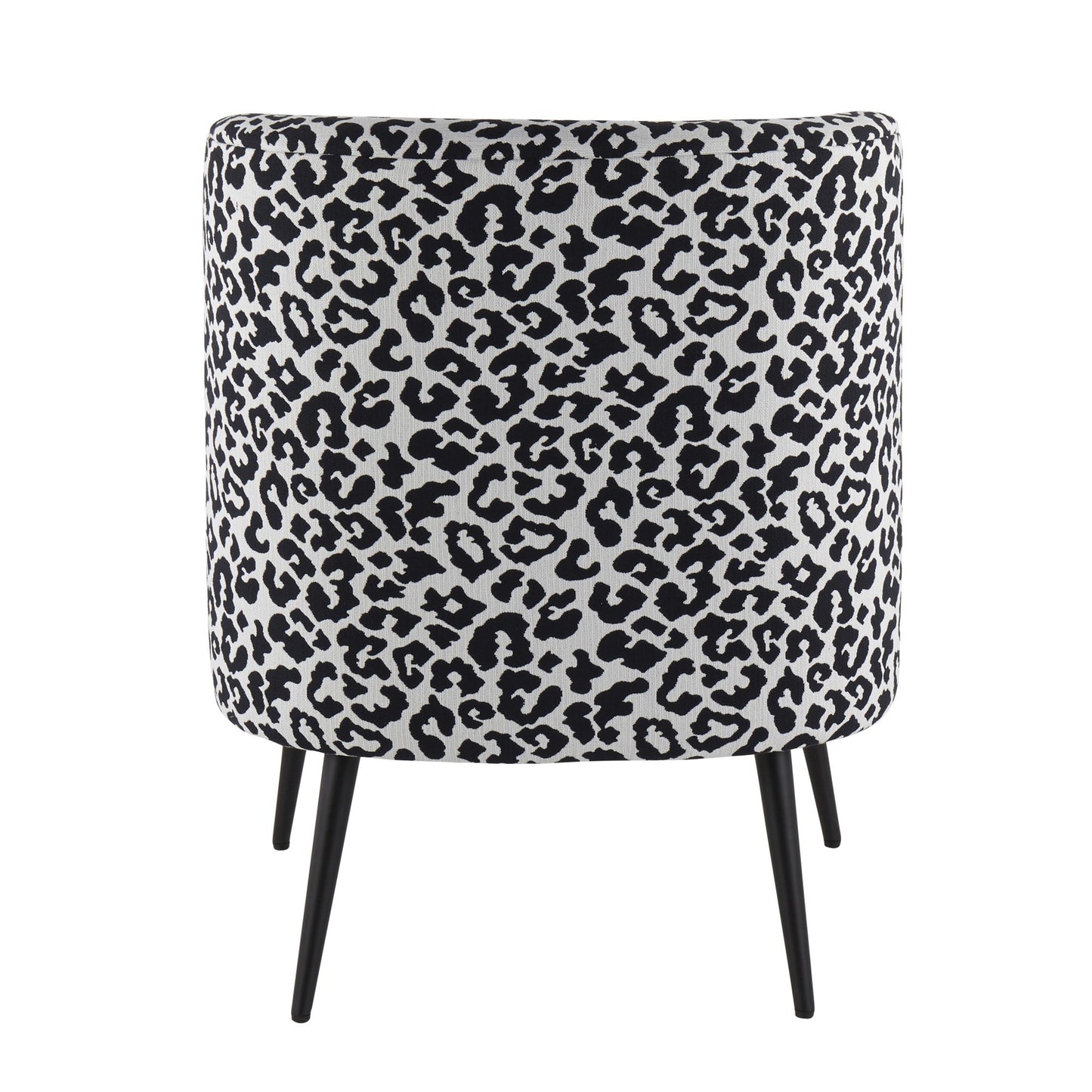 Fran Contemporary Slipper Chair in Gold Steel and Tan Leopard Fabric