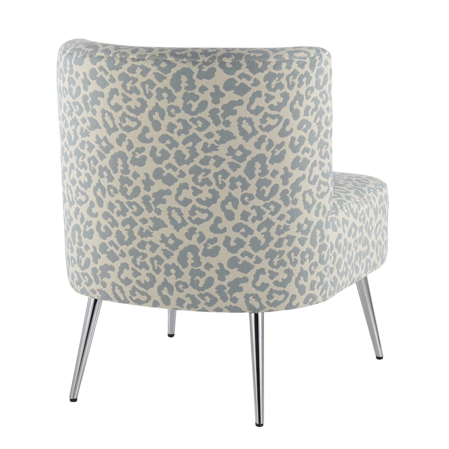 Fran Contemporary Slipper Chair in Gold Steel and Tan Leopard Fabric
