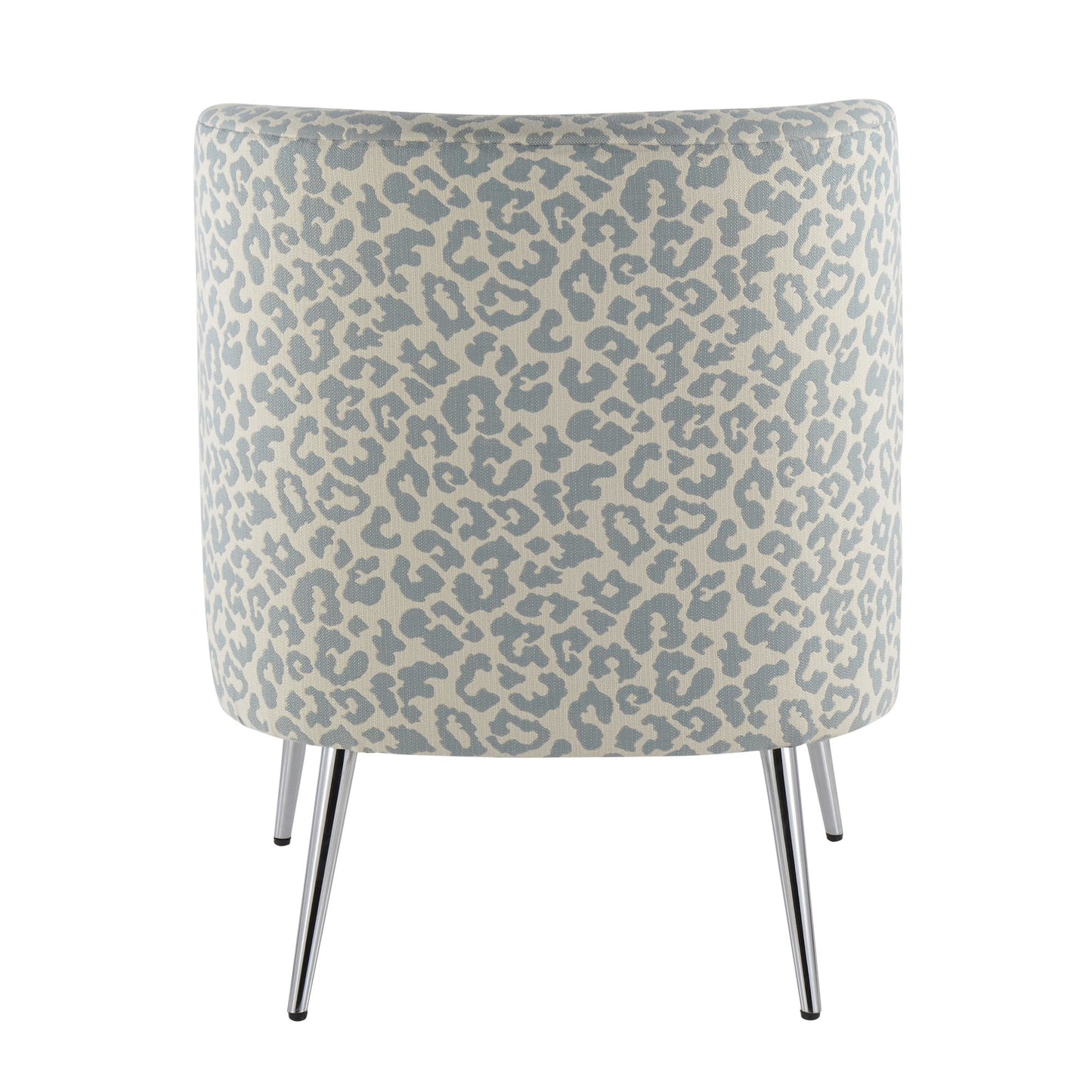 Fran Contemporary Slipper Chair in Gold Steel and Tan Leopard Fabric