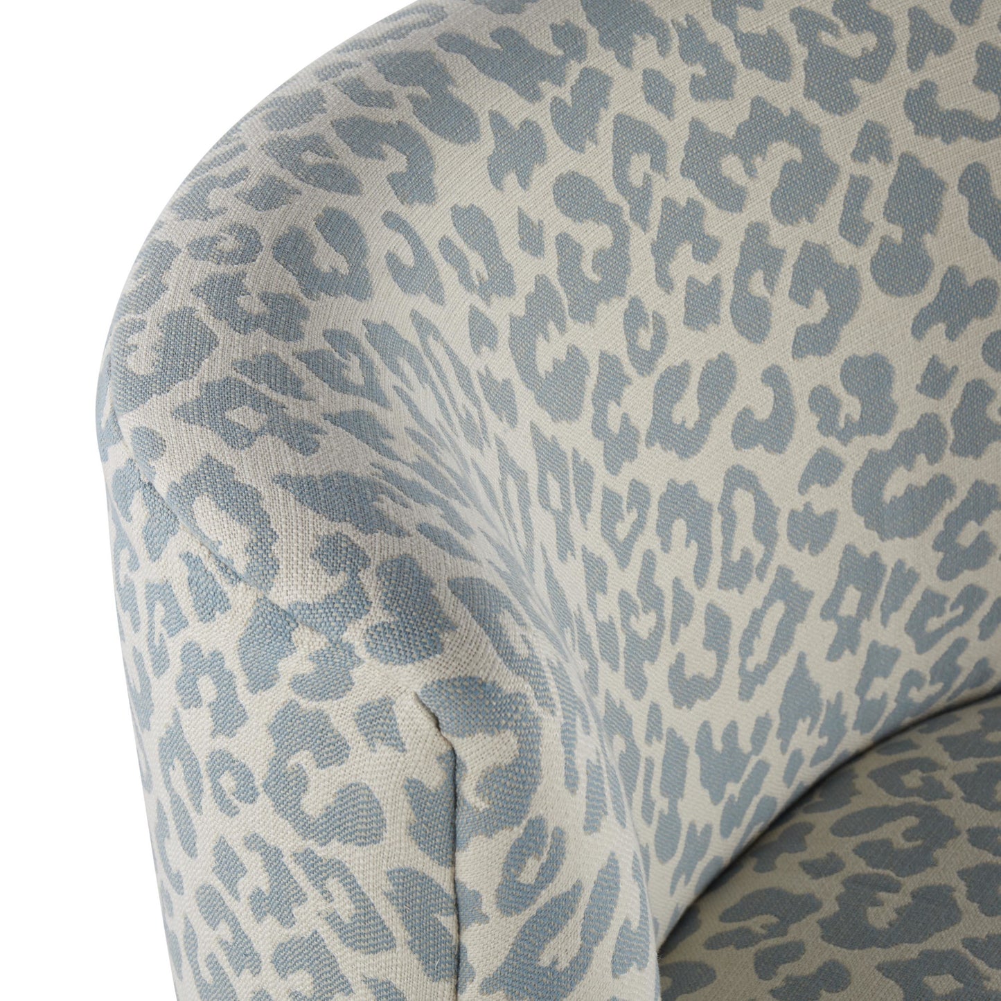 Fran Contemporary Slipper Chair in Gold Steel and Tan Leopard Fabric