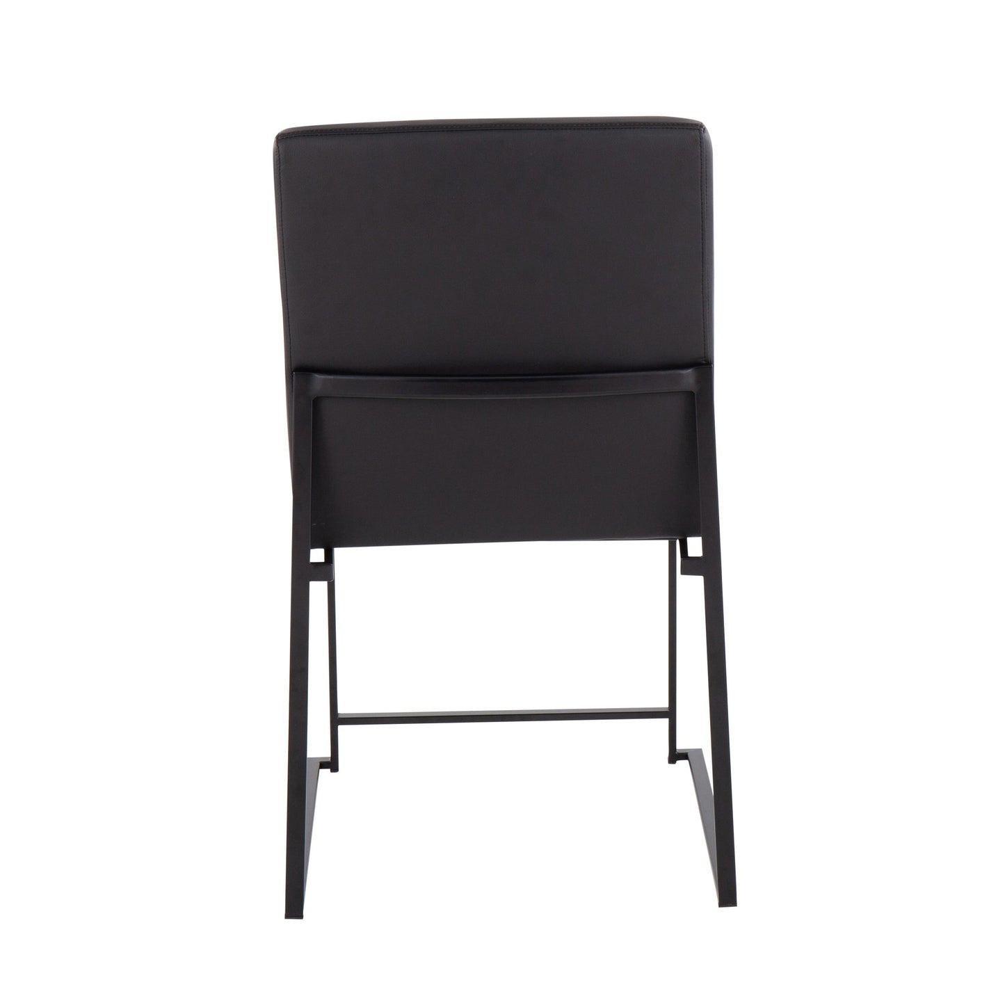High Back Fuji Contemporary Dining Chair in Gold Steel and Beige Fabric   - Set of 2