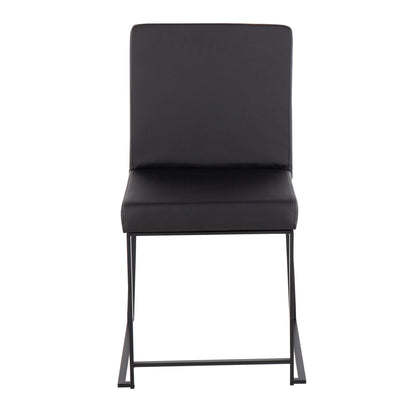 High Back Fuji Contemporary Dining Chair in Gold Steel and Beige Fabric   - Set of 2